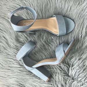 Baby Blue Block Heel